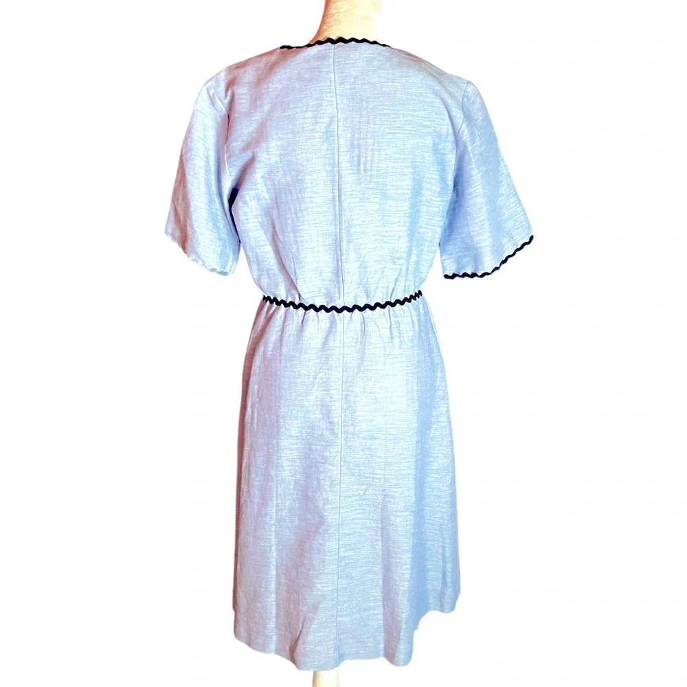 ANTHROPOLOGIE & OTHER STORIES BLUE LINEN BLEND DRESS VERY GOOD CONDITION…